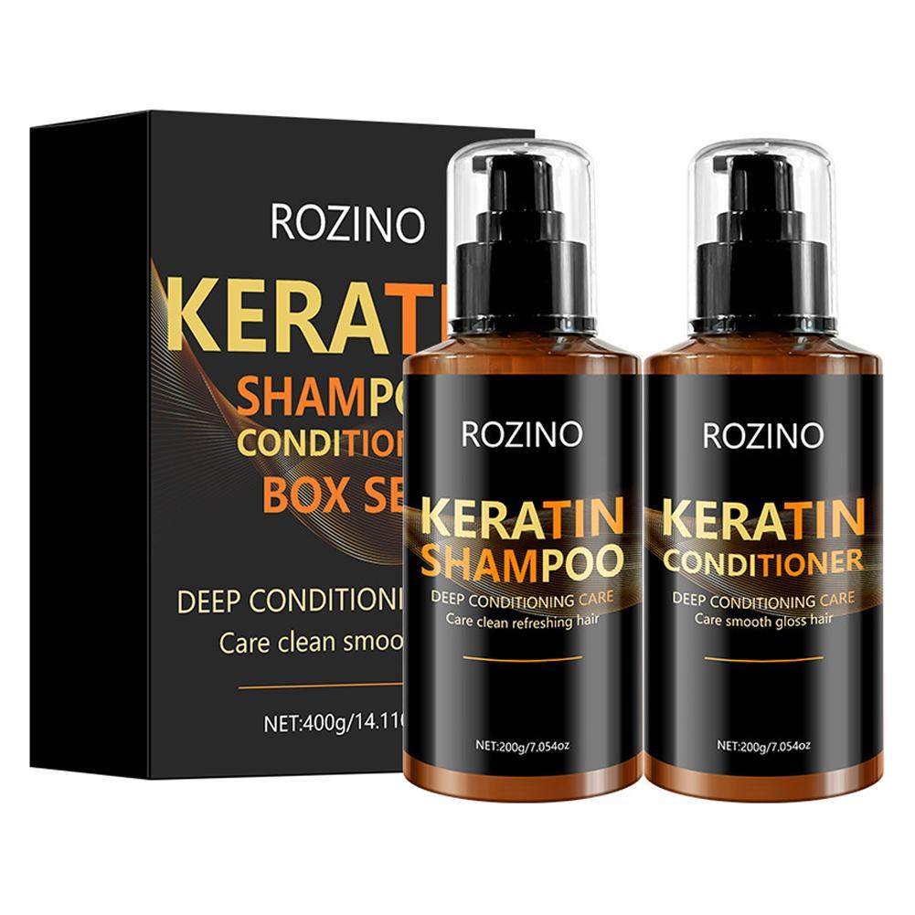 Hair Care For Curly Dry Hair - Keratin Care Smoothing Shampoo & Conditioner